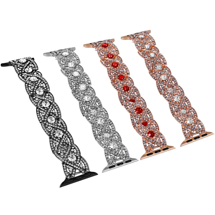 Diamonds Twist Metal Watch Band, For Apple Watch 6 40mm, For Apple Watch 6 44mm, For Apple Watch 5 44mm, For Apple Watch 5 40mm, For Apple Watch 4 44mm, For Apple Watch 4 40mm, For Apple Watch 3 38mm, For Apple Watch 3 42mm