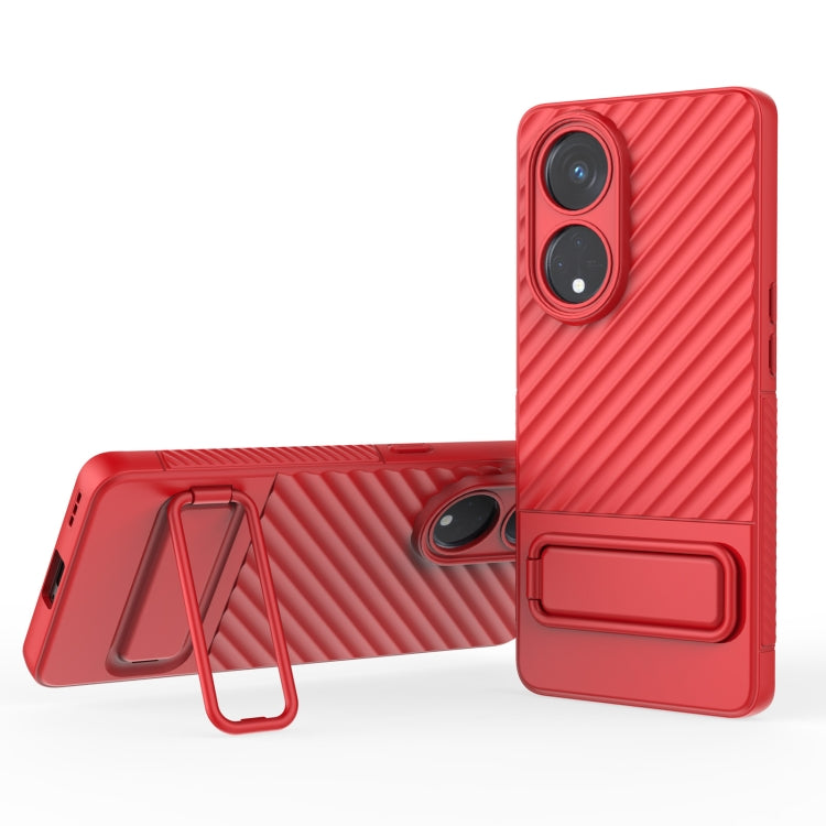 Wavy Texture TPU Phone Case with Lens Film, For OPPO Reno8 T 5G, For OPPO Reno8 T 4G