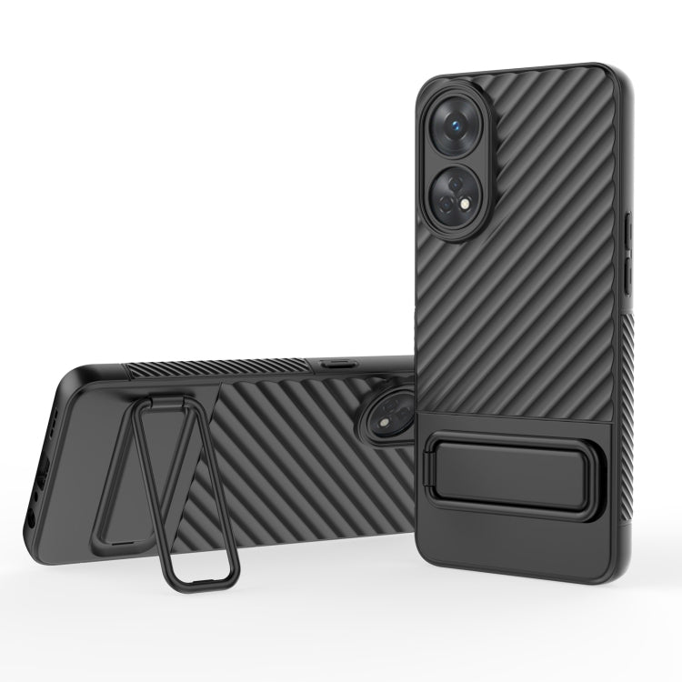 Wavy Texture TPU Phone Case with Lens Film, For OPPO Reno8 T 5G, For OPPO Reno8 T 4G