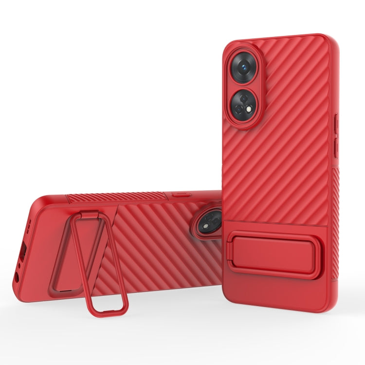 Wavy Texture TPU Phone Case with Lens Film, For OPPO Reno8 T 5G, For OPPO Reno8 T 4G