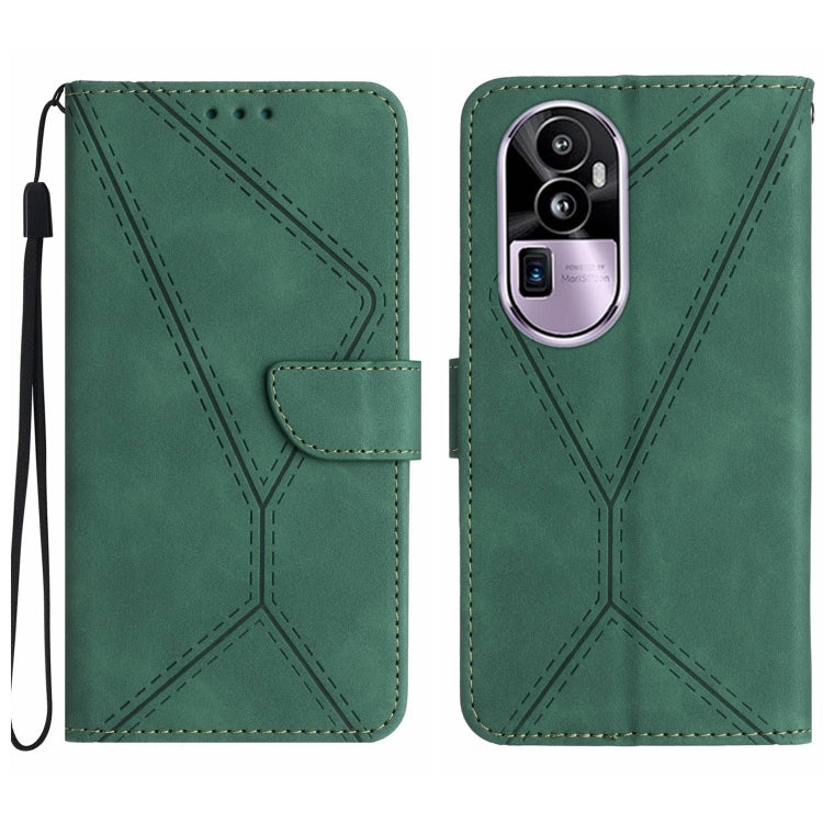 Stitching Embossed Leather Phone Case, For OPPO Reno10 Pro+, For OPPO Reno10 Pro China, For OPPO Reno10 China