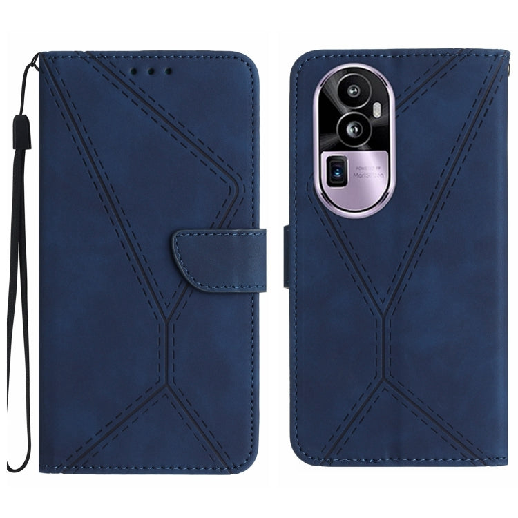 Stitching Embossed Leather Phone Case, For OPPO Reno10 Pro+, For OPPO Reno10 Pro China, For OPPO Reno10 China