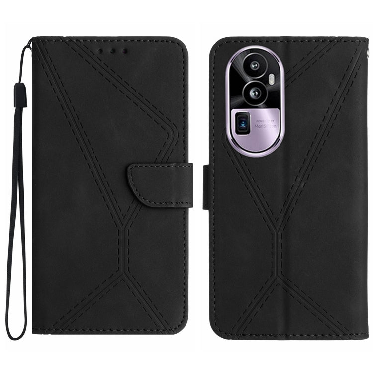 Stitching Embossed Leather Phone Case, For OPPO Reno10 Pro+, For OPPO Reno10 Pro China, For OPPO Reno10 China