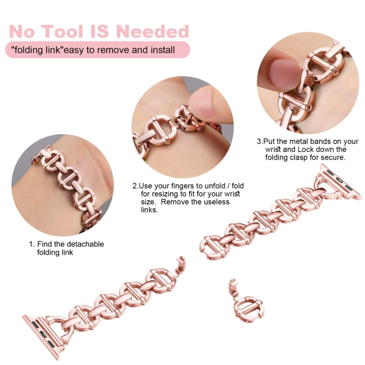 Ladder Buckle Metal Watch Band, For Apple Watch SE 44mm