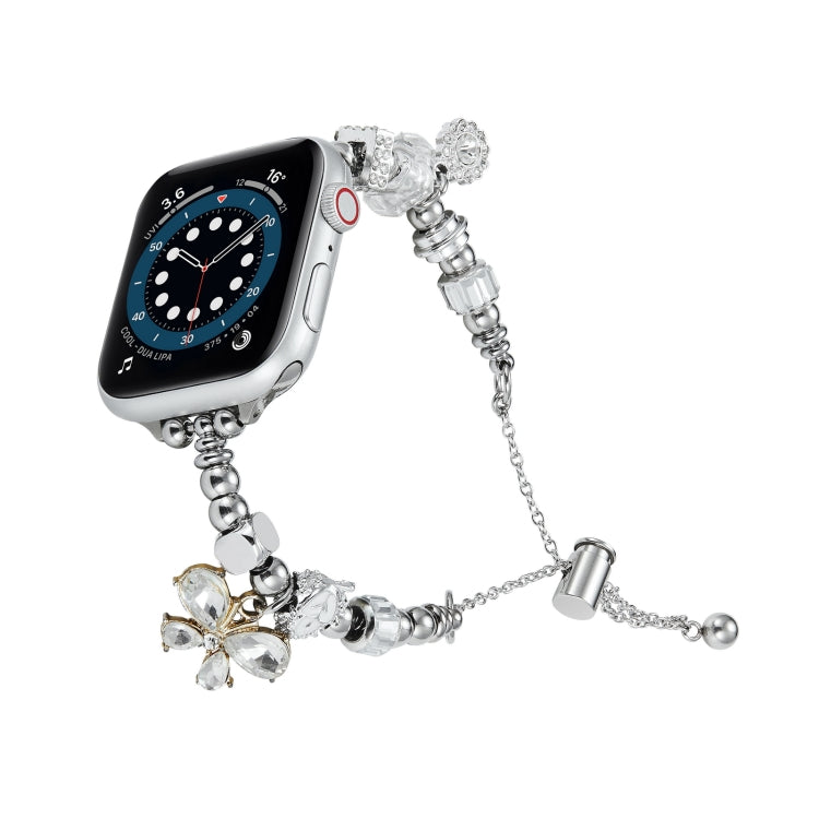 Bead Bracelet Metal Watch Band, For Apple Watch 7 41mm, For Apple Watch 7 45mm, For Apple Watch SE 40mm, For Apple Watch SE 44mm, For Apple Watch 6 40mm, For Apple Watch 6 44mm