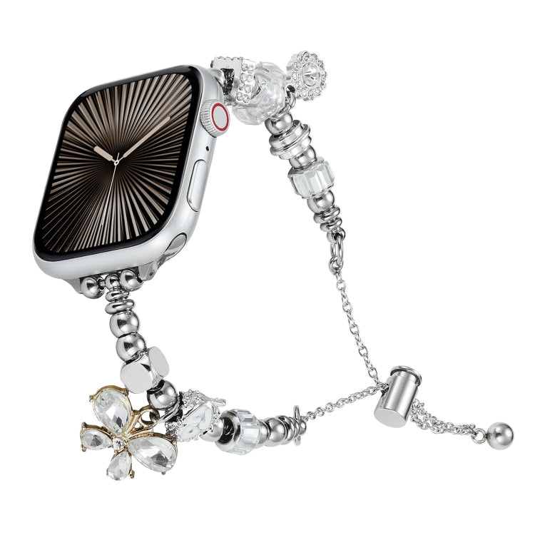 Bead Bracelet Metal Watch Band, For Apple Watch Series 10 46mm, For Apple Watch Series 10 42mm, For Apple Watch SE 2023 44mm, For Apple Watch SE 2023 40mm