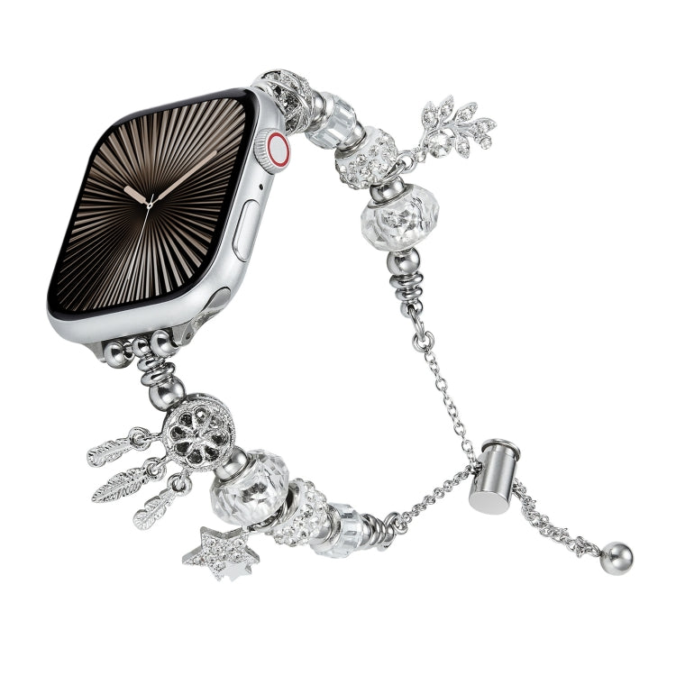 Bead Bracelet Metal Watch Band, For Apple Watch Series 10 46mm, For Apple Watch Series 10 42mm, For Apple Watch SE 2023 44mm, For Apple Watch SE 2023 40mm