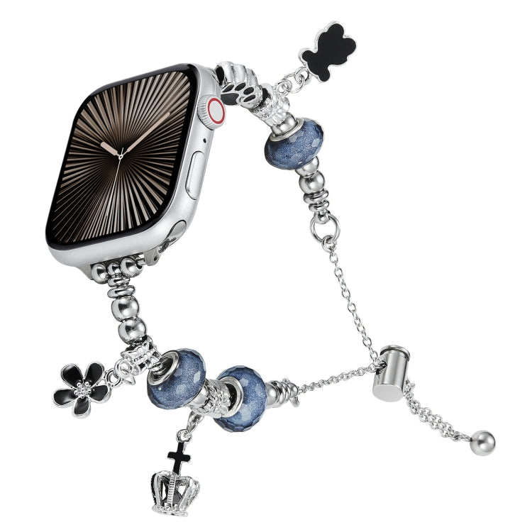 Bead Bracelet Metal Watch Band, For Apple Watch Series 10 46mm, For Apple Watch Series 10 42mm, For Apple Watch SE 2023 44mm, For Apple Watch SE 2023 40mm