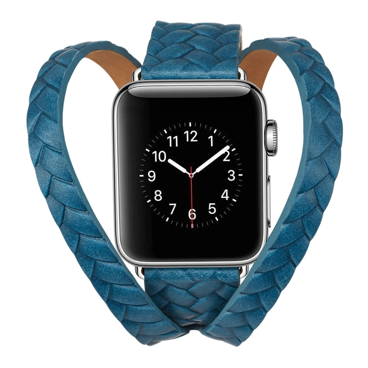 Top-grain Leather Embossed Crown Watchband, For Apple Watch Series 5 & 4 40mm / 3& 2 & 1 38mm, For Apple Watch Series 7 45mm / 6 & SE & 5 & 4 44mm / 3 & 2 & 1 42mm