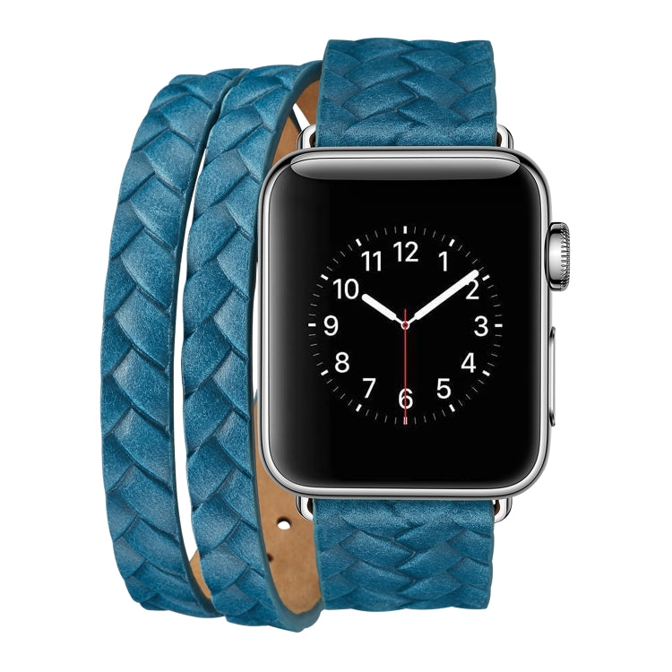 Top-grain Leather Embossed Crown Watchband, For Apple Watch Series 5 & 4 40mm / 3& 2 & 1 38mm, For Apple Watch Series 7 45mm / 6 & SE & 5 & 4 44mm / 3 & 2 & 1 42mm