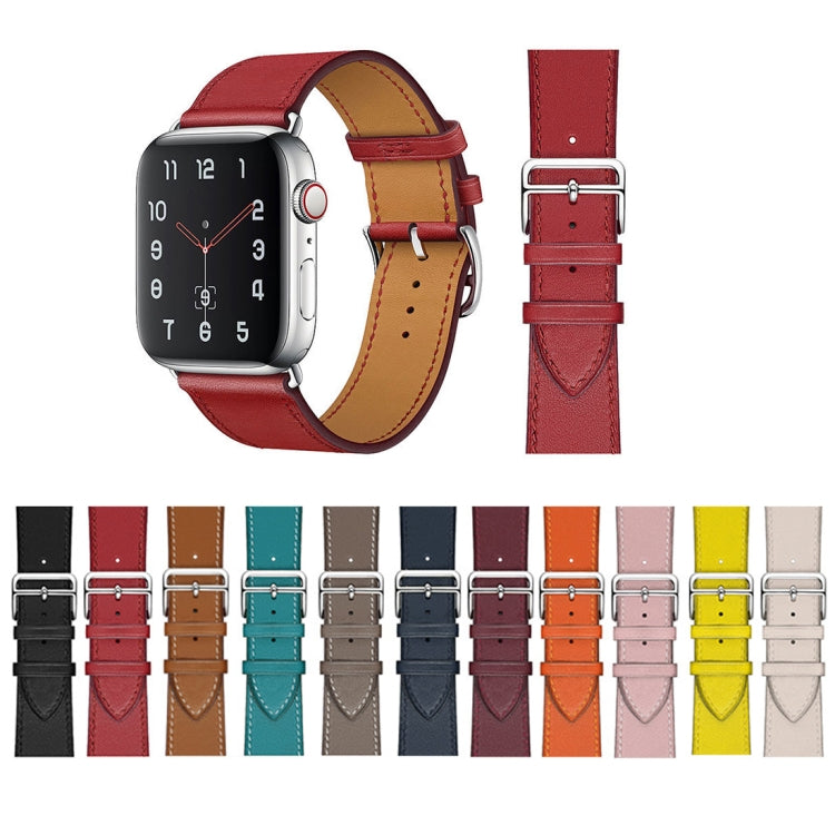 Replacement Leather Strap Watchband, For Apple Watch Series 7 41mm / 6 &amp; SE &amp; 5 &amp; 4 40mm / 3 &amp; 2 &amp; 1 38mm, For Apple Watch Series 7 45mm / 6 &amp; SE &amp; 5 &amp; 4 44mm / 3 &amp; 2 &amp; 1 42mm