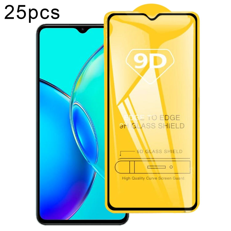 25pcs 9D Full Glue Screen Tempered Glass Film, For vivo Y35+ / Y36 India / Y35m+, For vivo iQOO 11S, For vivo Y35 (25 PCS)