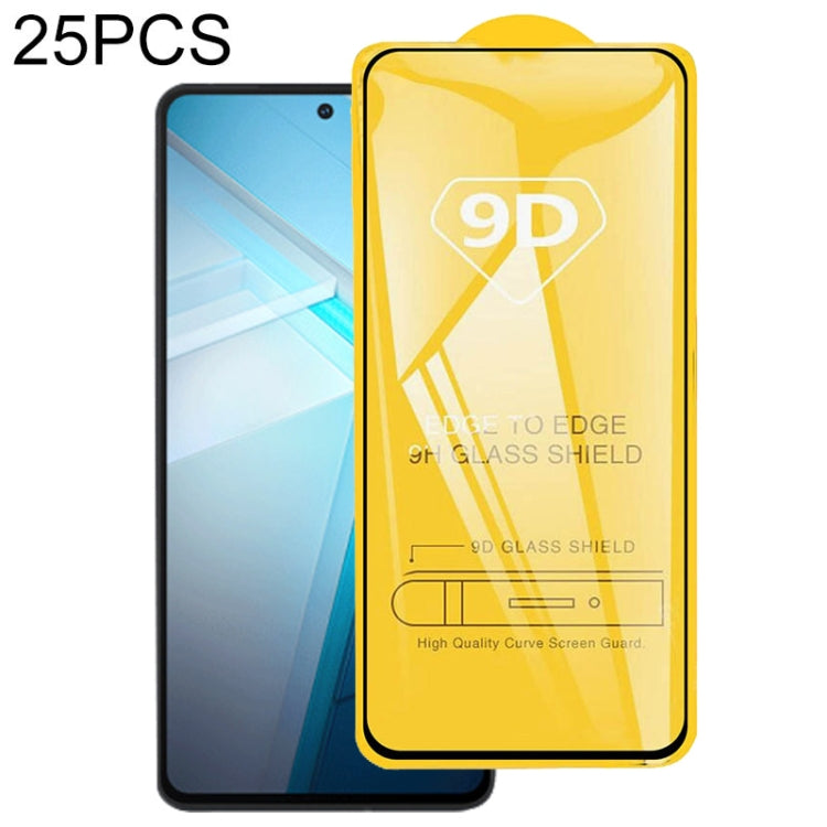 25pcs 9D Full Glue Screen Tempered Glass Film, For vivo Y35+ / Y36 India / Y35m+, For vivo iQOO 11S, For vivo Y35 (25 PCS)