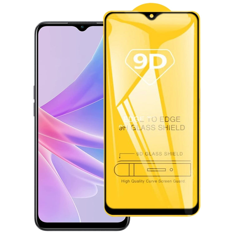 9D Full Glue Screen Tempered Glass Film, For OPPO A78 4G, For OPPO A1 5G / 4G (1 PC)