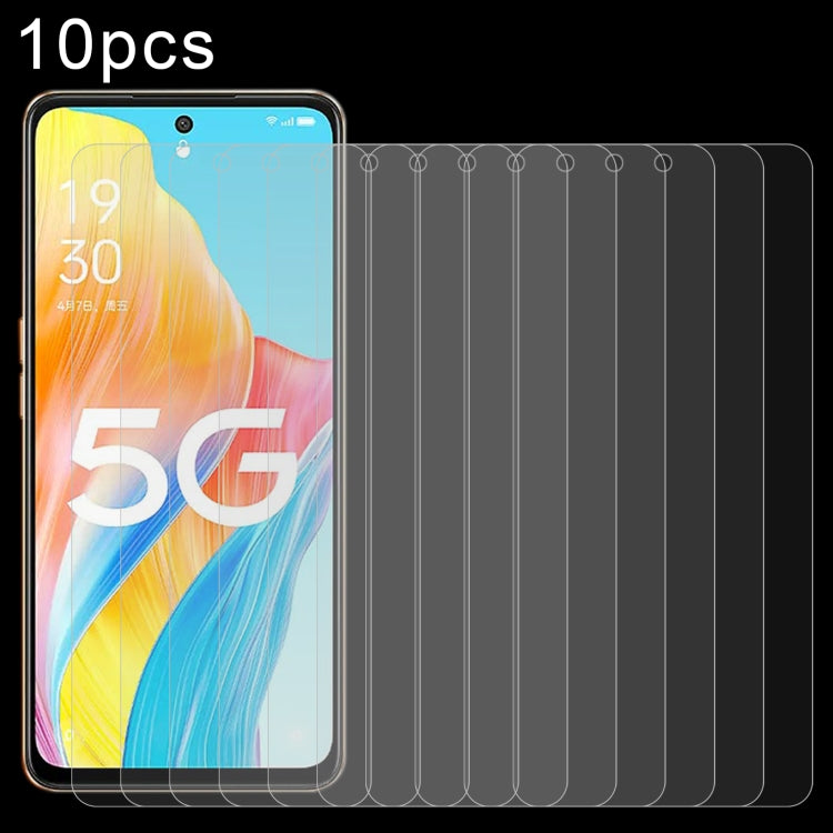 10pcs 0.26mm 9H 2.5D Tempered Glass Film, For OPPO K12 / K12 Plus, For OPPO Reno11 F / F25 Pro, For OPPO A78 4G, For OPPO A1 5G / 4G