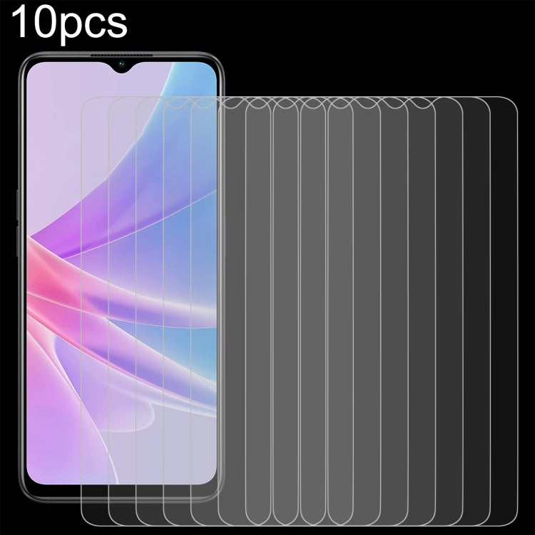 10pcs 0.26mm 9H 2.5D Tempered Glass Film, For OPPO K12 / K12 Plus, For OPPO Reno11 F / F25 Pro, For OPPO A78 4G, For OPPO A1 5G / 4G