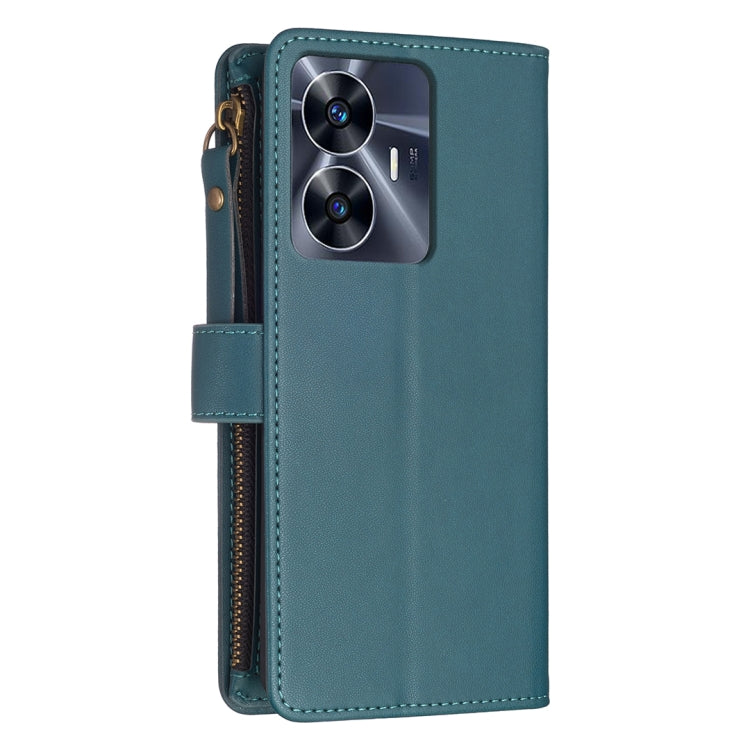 9 Card Slots Zipper Wallet Leather Flip Phone Case, For Realme C55, For Realme C53