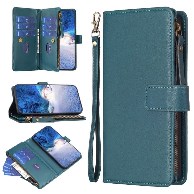 9 Card Slots Zipper Wallet Leather Flip Phone Case, For Realme C55, For Realme C53