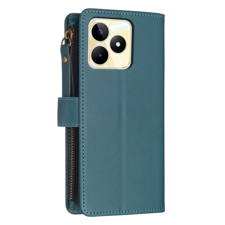 9 Card Slots Zipper Wallet Leather Flip Phone Case, For Realme C53, For Realme C55