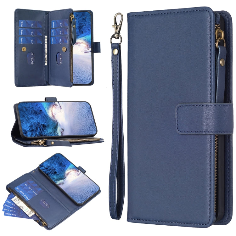 9 Card Slots Zipper Wallet Leather Flip Phone Case, For Realme C55, For Realme C53