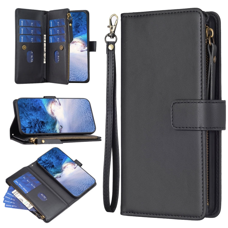 9 Card Slots Zipper Wallet Leather Flip Phone Case, For Realme C55, For Realme C53