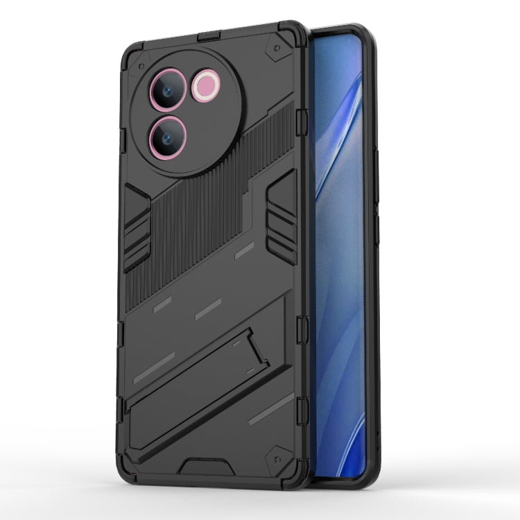 Punk Armor 2 in 1 PC + TPU Phone Case with Holder, For vivo iQOO Z9s Pro 5G India, For vivo iQOO Z9s 5G Global, For vivo V30e 5G Global, For vivo iQOO Z9X 5G