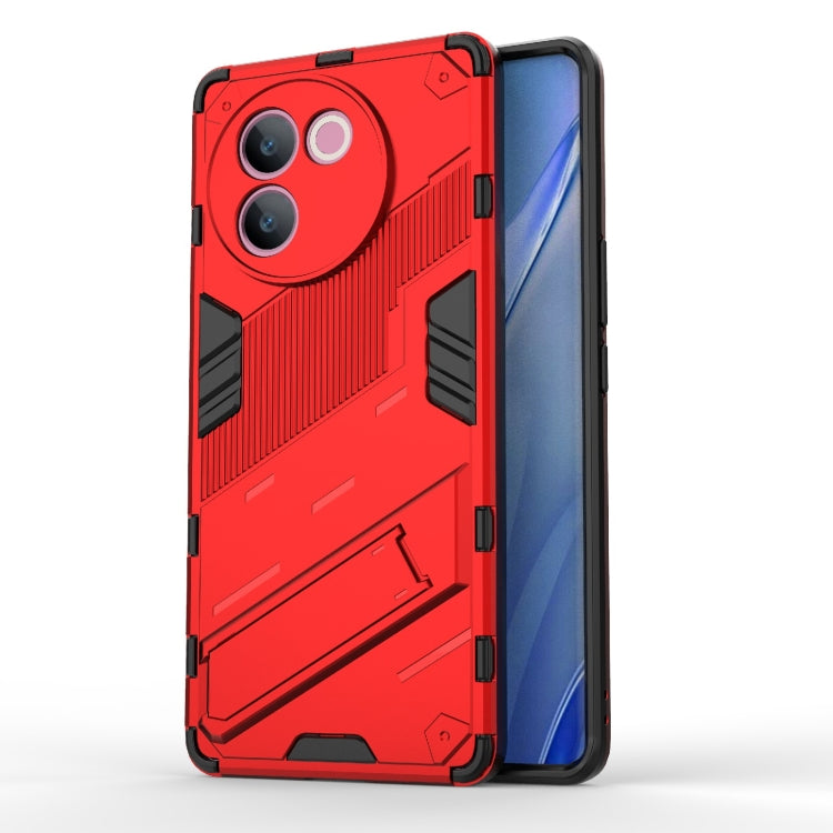 Punk Armor 2 in 1 PC + TPU Phone Case with Holder, For vivo iQOO Z9s Pro 5G India, For vivo iQOO Z9s 5G Global, For vivo V30e 5G Global, For vivo iQOO Z9X 5G