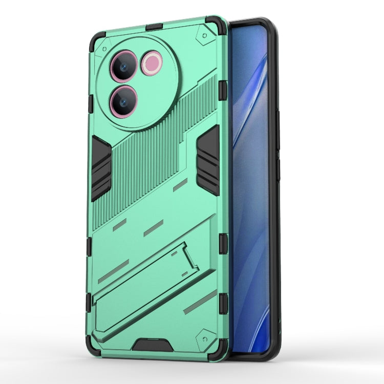 Punk Armor 2 in 1 PC + TPU Phone Case with Holder, For vivo iQOO Z9s Pro 5G India, For vivo iQOO Z9s 5G Global, For vivo V30e 5G Global, For vivo iQOO Z9X 5G