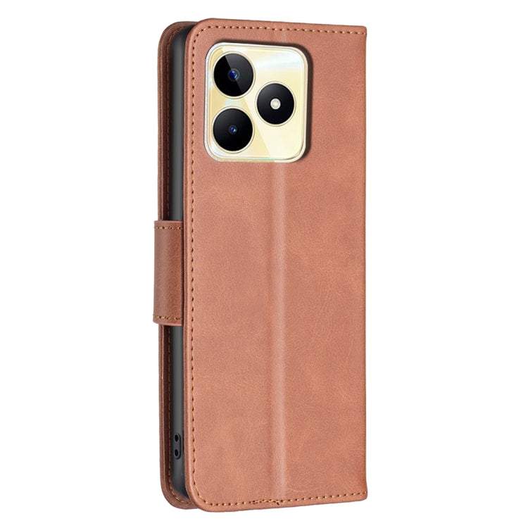 Lambskin Texture Pure Color Flip Leather Phone Case, For Realme C53