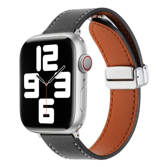 Magnetic Buckle Skin Feel Leather Watch Band, For Apple Watch Serie 7 41mm, For Apple Watch Serie 7 45mm, For Apple Watch Serie 6 40mm, For Apple Watch Serie 6 44mm