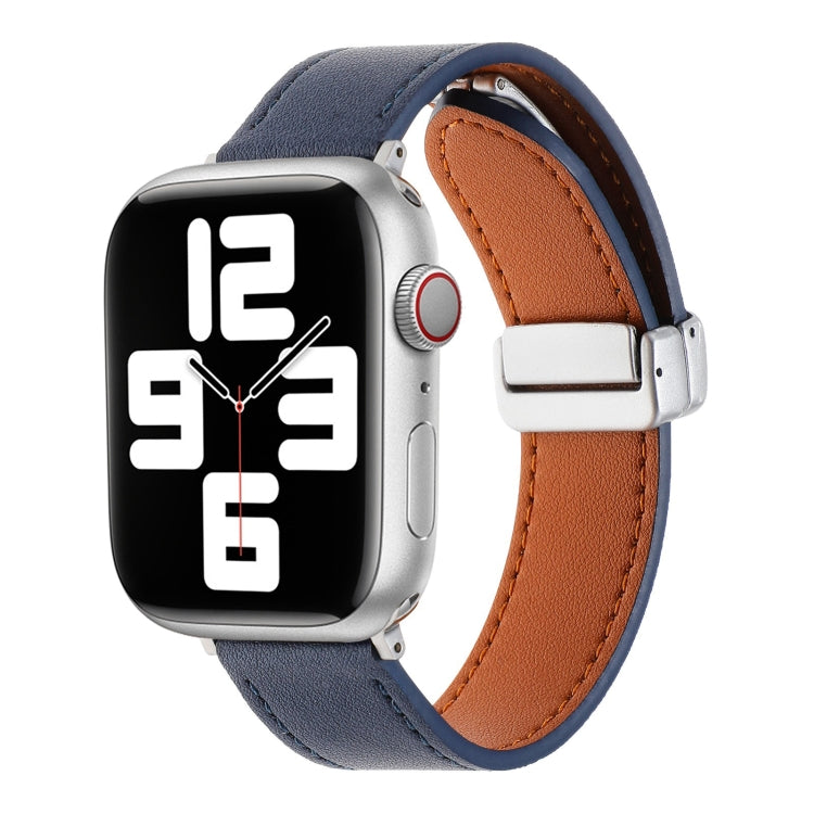 Magnetic Buckle Skin Feel Leather Watch Band, For Apple Watch Serie 7 41mm, For Apple Watch Serie 7 45mm, For Apple Watch Serie 6 40mm, For Apple Watch Serie 6 44mm