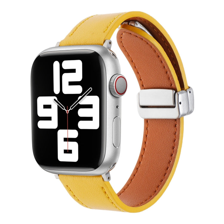 Magnetic Buckle Skin Feel Leather Watch Band, For Apple Watch Serie 7 41mm, For Apple Watch Serie 7 45mm, For Apple Watch Serie 6 40mm, For Apple Watch Serie 6 44mm