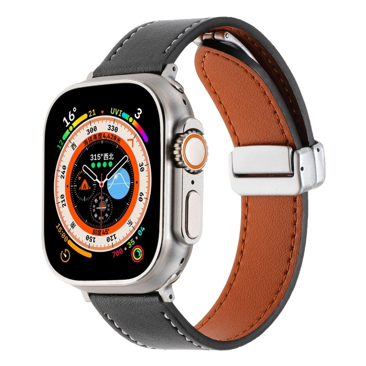 Magnetic Buckle Skin Feel Leather Watch Band, For Apple Watch SE 2023 44mm, For Apple Watch Ultra 49mm, For Apple Watch SE 2023 40mm, For Apple Watch Ultra 2 49mm