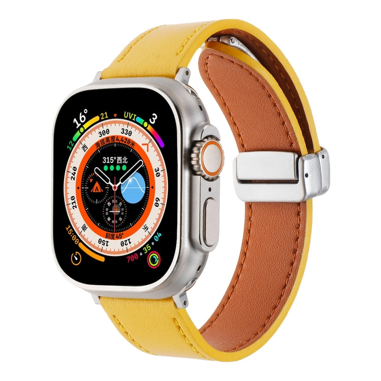 Magnetic Buckle Skin Feel Leather Watch Band, For Apple Watch SE 2023 44mm, For Apple Watch Ultra 49mm, For Apple Watch SE 2023 40mm, For Apple Watch Ultra 2 49mm