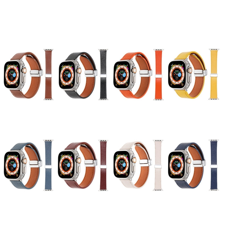 Magnetic Buckle Skin Feel Leather Watch Band, For Apple Watch Serie 5 40mm, For Apple Watch Serie 4 44mm, For Apple Watch 42mm