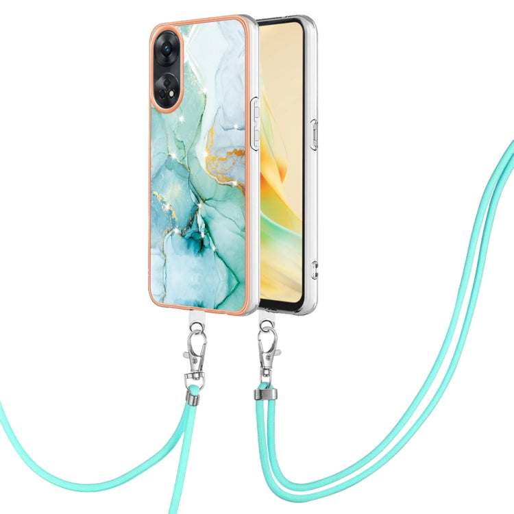 Electroplating Marble Dual-side IMD Phone Case with Lanyard, For OPPO Reno8 T 4G, For OPPO A78 / A58, For OPPO A98, For OPPO A57 4G/A77 5G Taiwan/K10 5G Global, For OPPO A79 5G Global