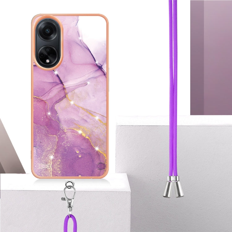 Electroplating Marble Dual-side IMD Phone Case with Lanyard