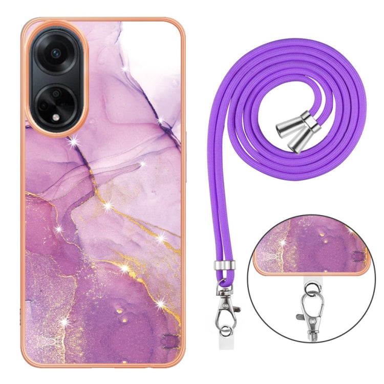 Electroplating Marble Dual-side IMD Phone Case with Lanyard
