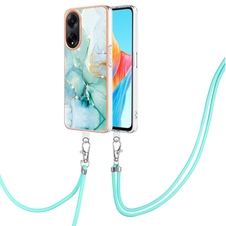 Electroplating Marble Dual-side IMD Phone Case with Lanyard, For OPPO Reno8 T 4G, For OPPO A78 / A58, For OPPO A98, For OPPO A57 4G/A77 5G Taiwan/K10 5G Global, For OPPO A79 5G Global