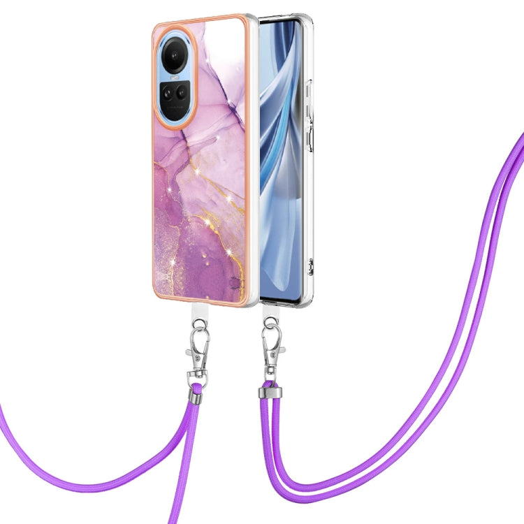 Electroplating Marble Dual-side IMD Phone Case with Lanyard, For OPPO Reno11 Pro 5G Global, For OPPO A58 4G, For OPPO Reno10 5G Global, For OPPO Reno10 Pro 5G Global, For OPPO A78 4G