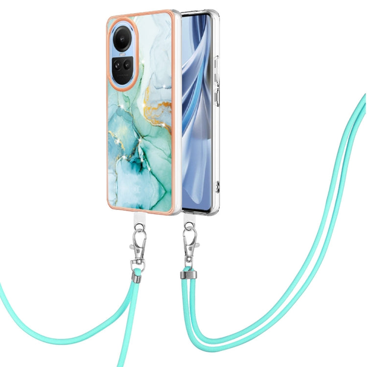 Electroplating Marble Dual-side IMD Phone Case with Lanyard, For OPPO Reno11 Pro 5G Global, For OPPO A58 4G, For OPPO Reno10 5G Global, For OPPO Reno10 Pro 5G Global, For OPPO A78 4G