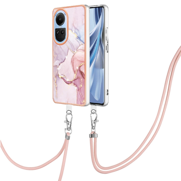 Electroplating Marble Dual-side IMD Phone Case with Lanyard, For OPPO Reno11 Pro 5G Global, For OPPO A58 4G, For OPPO Reno10 5G Global, For OPPO Reno10 Pro 5G Global, For OPPO A78 4G