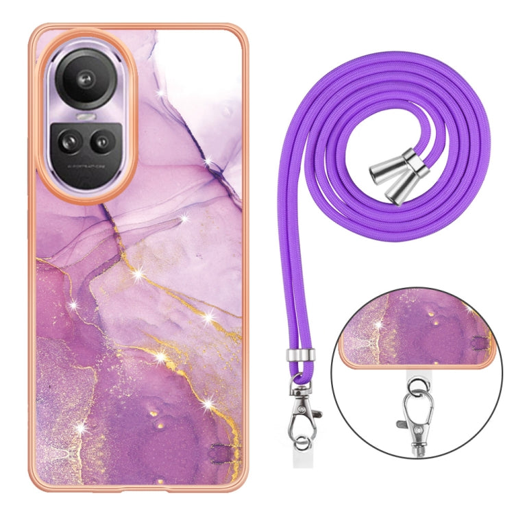Electroplating Marble Dual-side IMD Phone Case with Lanyard