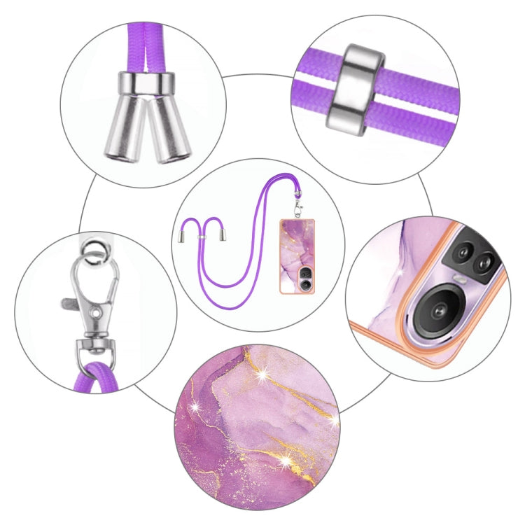 Electroplating Marble Dual-side IMD Phone Case with Lanyard