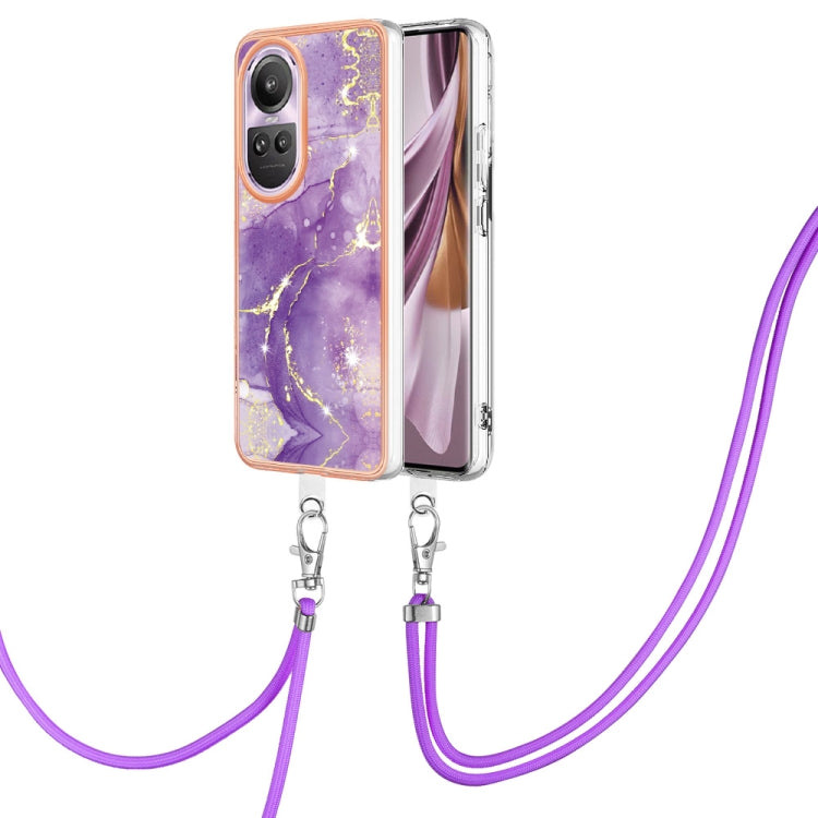 Electroplating Marble Dual-side IMD Phone Case with Lanyard, For OPPO Reno11 Pro 5G Global, For OPPO A58 4G, For OPPO Reno10 5G Global, For OPPO Reno10 Pro 5G Global, For OPPO A78 4G