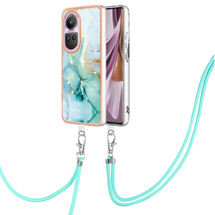 Electroplating Marble Dual-side IMD Phone Case with Lanyard, For OPPO Reno11 Pro 5G Global, For OPPO A58 4G, For OPPO Reno10 5G Global, For OPPO Reno10 Pro 5G Global, For OPPO A78 4G