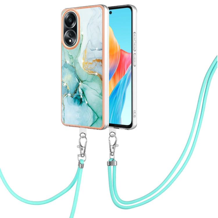 Electroplating Marble Dual-side IMD Phone Case with Lanyard, For OPPO Reno11 Pro 5G Global, For OPPO A58 4G, For OPPO Reno10 5G Global, For OPPO Reno10 Pro 5G Global, For OPPO A78 4G