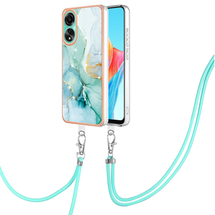 Electroplating Marble Dual-side IMD Phone Case with Lanyard, For OPPO Reno11 Pro 5G Global, For OPPO A58 4G, For OPPO Reno10 5G Global, For OPPO Reno10 Pro 5G Global, For OPPO A78 4G