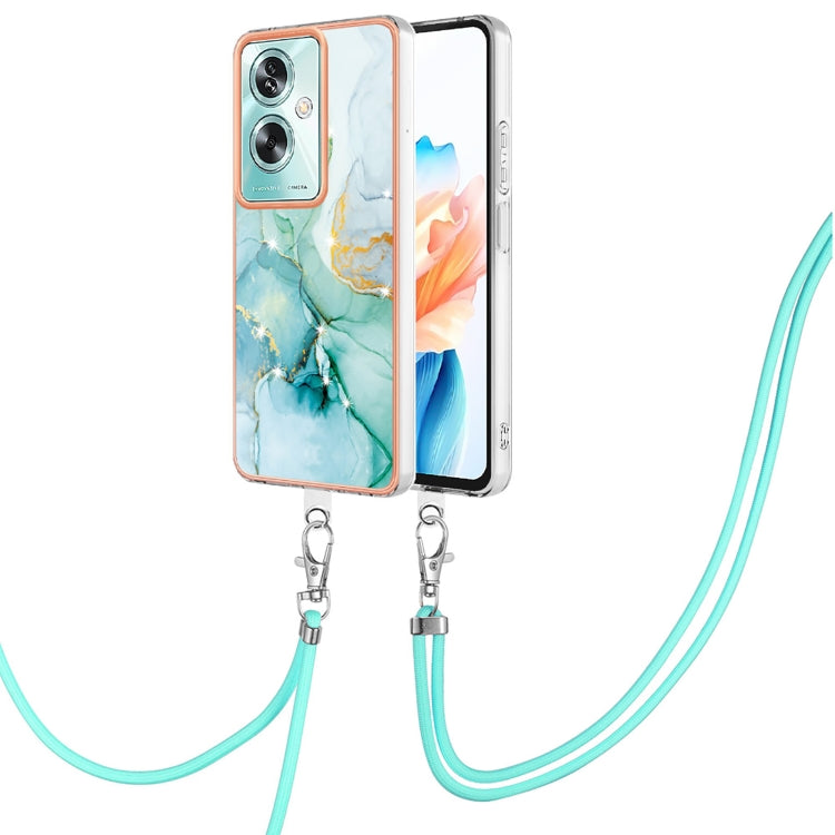 Electroplating Marble Dual-side IMD Phone Case with Lanyard, For OPPO Reno8 T 4G, For OPPO A78 / A58, For OPPO A98, For OPPO A57 4G/A77 5G Taiwan/K10 5G Global, For OPPO A79 5G Global