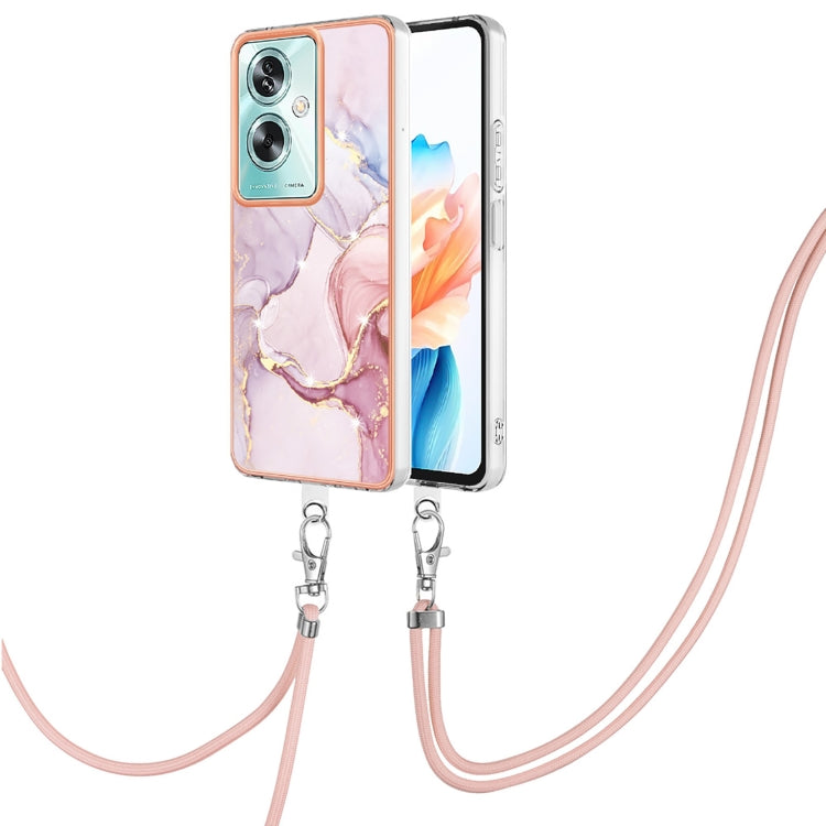 Electroplating Marble Dual-side IMD Phone Case with Lanyard, For OPPO Reno8 T 4G, For OPPO A78 / A58, For OPPO A98, For OPPO A57 4G/A77 5G Taiwan/K10 5G Global, For OPPO A79 5G Global